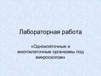 Одноклеточные и многоклеточные организмы под микроскопом