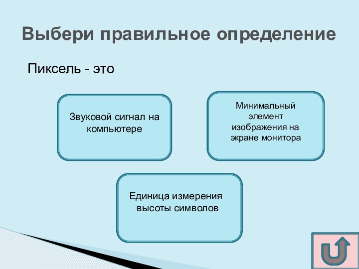 Выбери правильное определениеПиксель - это