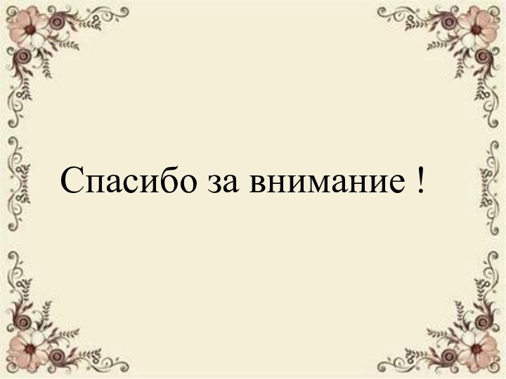 Спасибо за внимание !