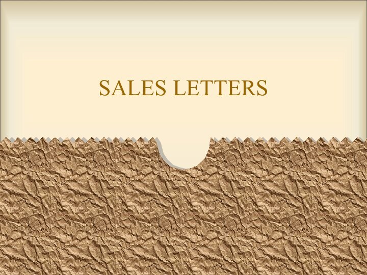 SALES LETTERS