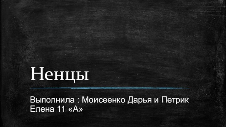 НенцыВыполнила : Моисеенко Дарья и Петрик Елена 11 «А»