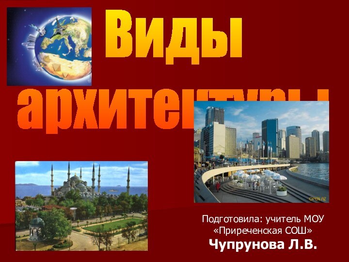 Подготовила: учитель МОУ «Приреченская СОШ»Чупрунова Л.В.Видыархитектуры