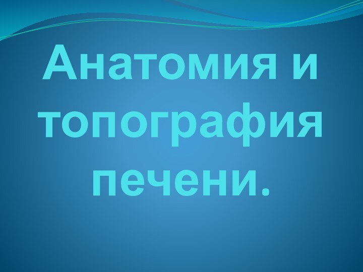 Анатомия и топография печени.