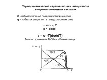 Термодинамические характеристики поверхности