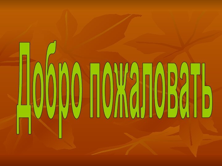 Добро пожаловать