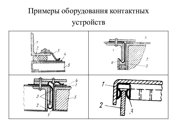 Примеры оборудования контактных устройств