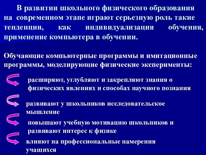 В развитии школьного физического образования на современном этапе