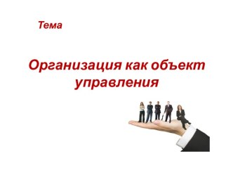 Организация как объект управления