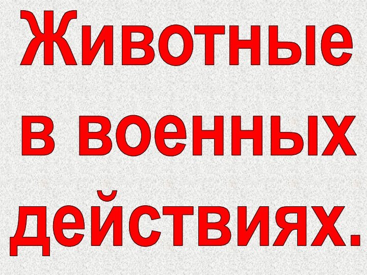 Животныев военныхдействиях.