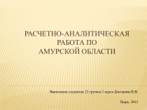 Расчетно-аналитическая работа по Амурской области