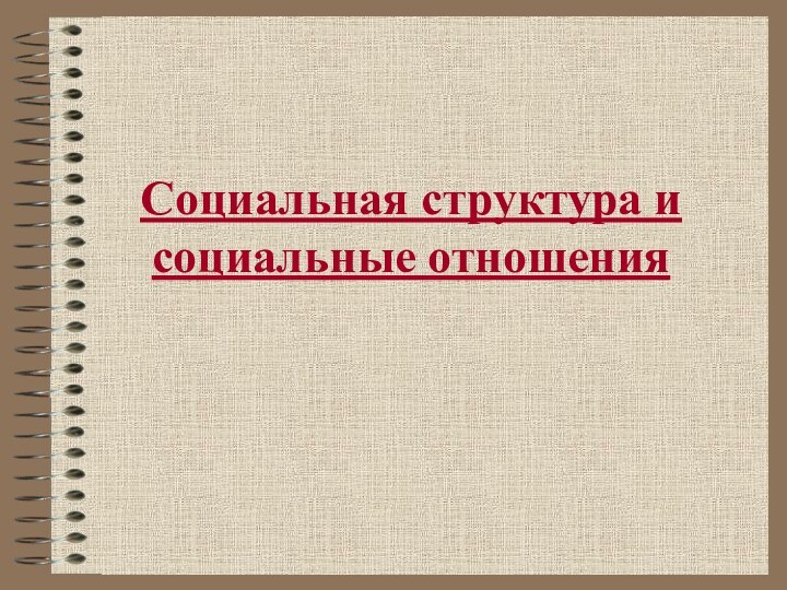 Социальная структура и социальные отношения