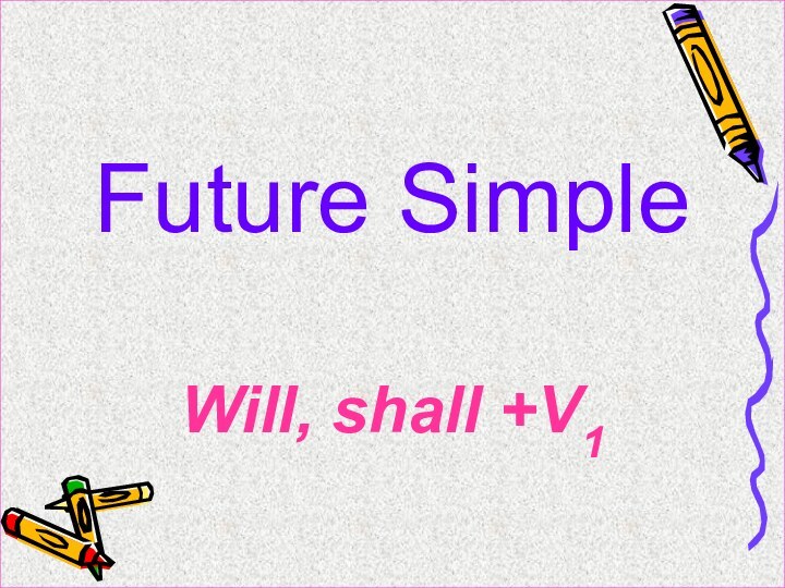 Future SimpleWill, shall +V1