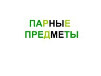 Парные предметы