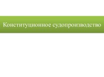 Конституционное судопроизводство