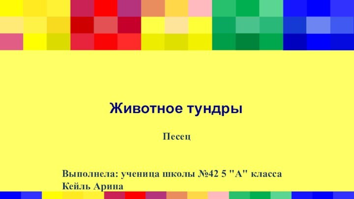 Животное тундрыВыполнела: ученица школы №42 5 