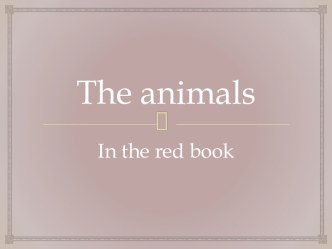 The animals In the red book