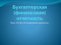 Бухгалтерская (финансовая) отчетность