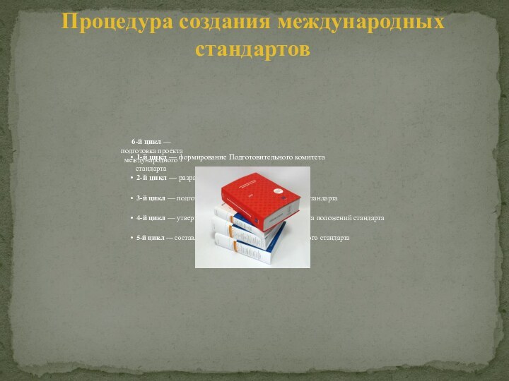 Процедура создания международных стандартов 6-й