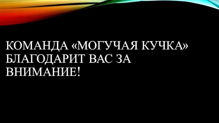 Команда «Могучая кучка» благодарит Вас за внимание!