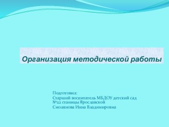 Организация методической работы