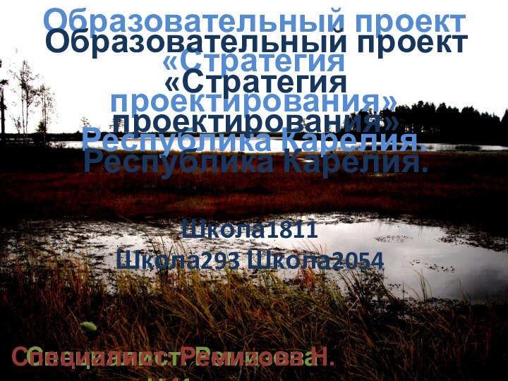 Образовательный проект  «Стратегия проектирования» Республика Карелия.Образовательный проект  «Стратегия проектирования» Республика