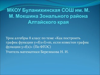 Как построить график функции y = f(x+1)+m, если известен график функции y = f(x)