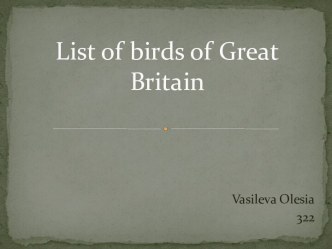 List of birds of great britain