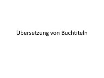 Übersetzung von buchtiteln