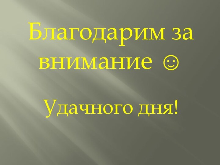 Благодарим за внимание Удачного дня!