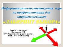 Информационно-познавательная игра по профориентации для старшеклассников