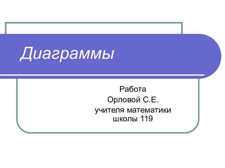 ДиаграммыРаботаОрловой С.Е.учителя математики школы 119