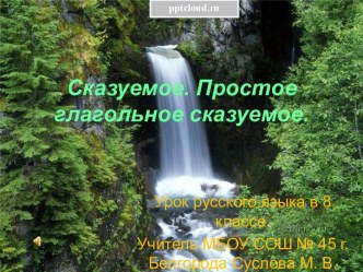 Сказуемое. Простое глагольное сказуемое