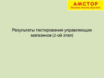 Результаты тестирования управляющих магазинов