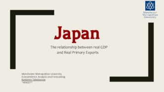 Japan. The relationship between real GDP and real primary exports