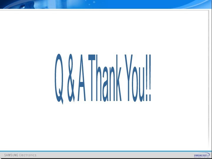 Q & A Thank You!!