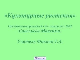 Культурные растения