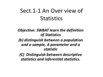 An over view of statistics