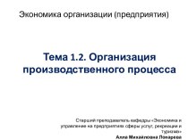 Организация производственного процесса