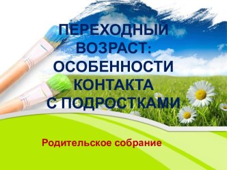 Переходный возраст. Особенности контакта с подростками