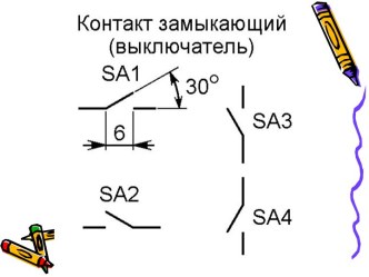 Контакт замыкающий (выключатель)