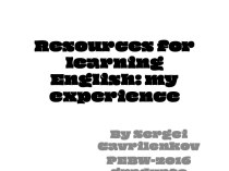 Resources for learning English
