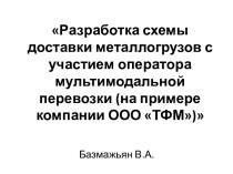 Разработка схемы доставки металлогрузов с участием оператора мультимодальной перевозки (на примере компании ООО ТФМ)