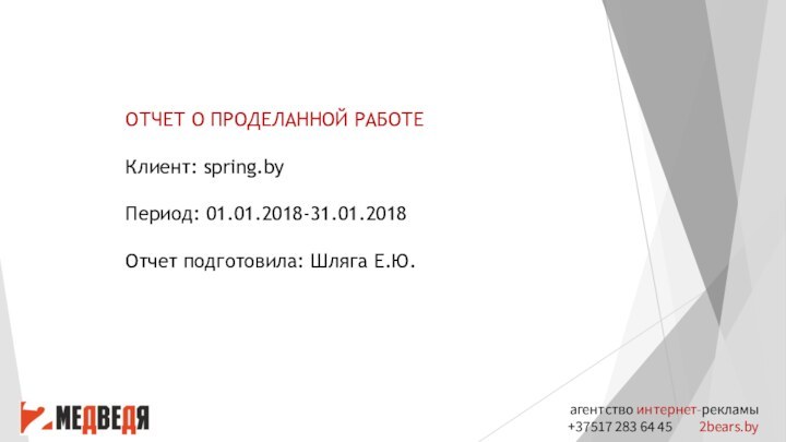 агентство интернет-рекламы+37517 283 64 45     2bears.byОТЧЕТ О ПРОДЕЛАННОЙ