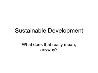 Sustainable development