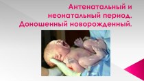 Антенатальный и неонатальный период. Доношенный новорожденный