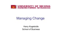 School of Business. Managing Change