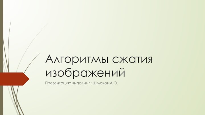 Алгоритмы сжатия изображенийПрезентацию выполнил: Шмаков А.О.