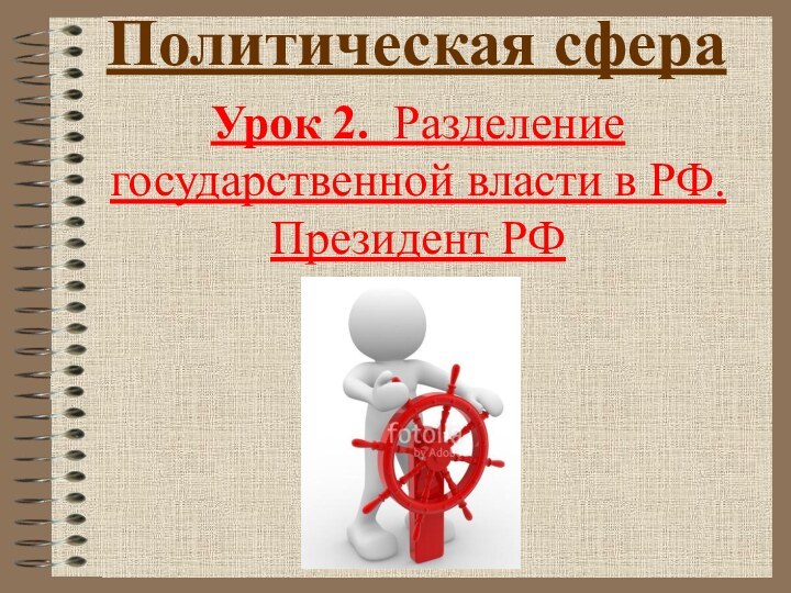 Политическая сфераУрок 2. Разделение государственной власти в РФ. Президент РФ