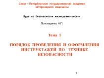 Порядок проведения и оформления инструктажей по технике безопасности