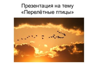 Перелётные птицы